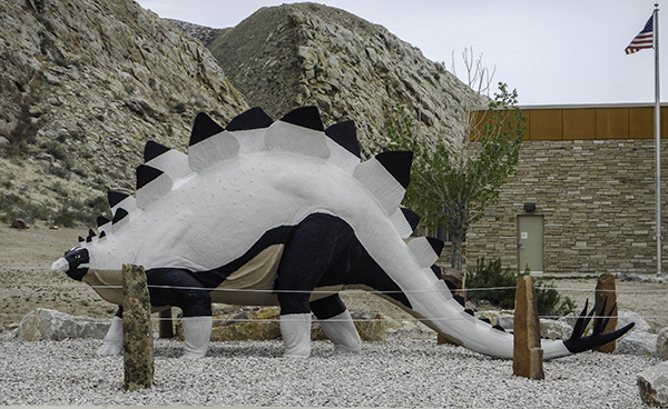 dinosaur on display outside of the Quarry Visitor Center