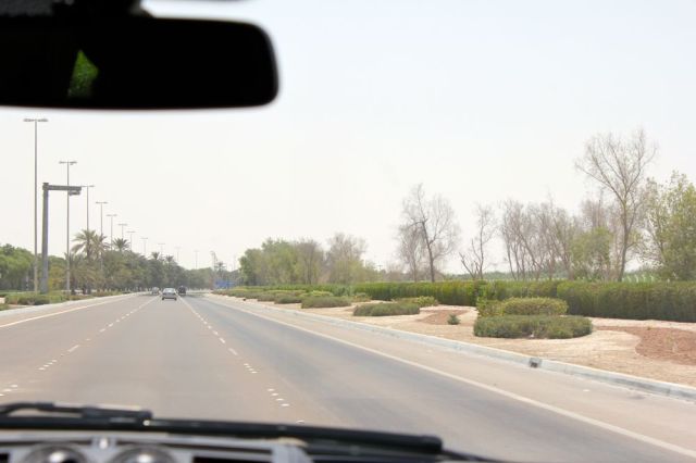 view from the taxi driving towards the Corniche